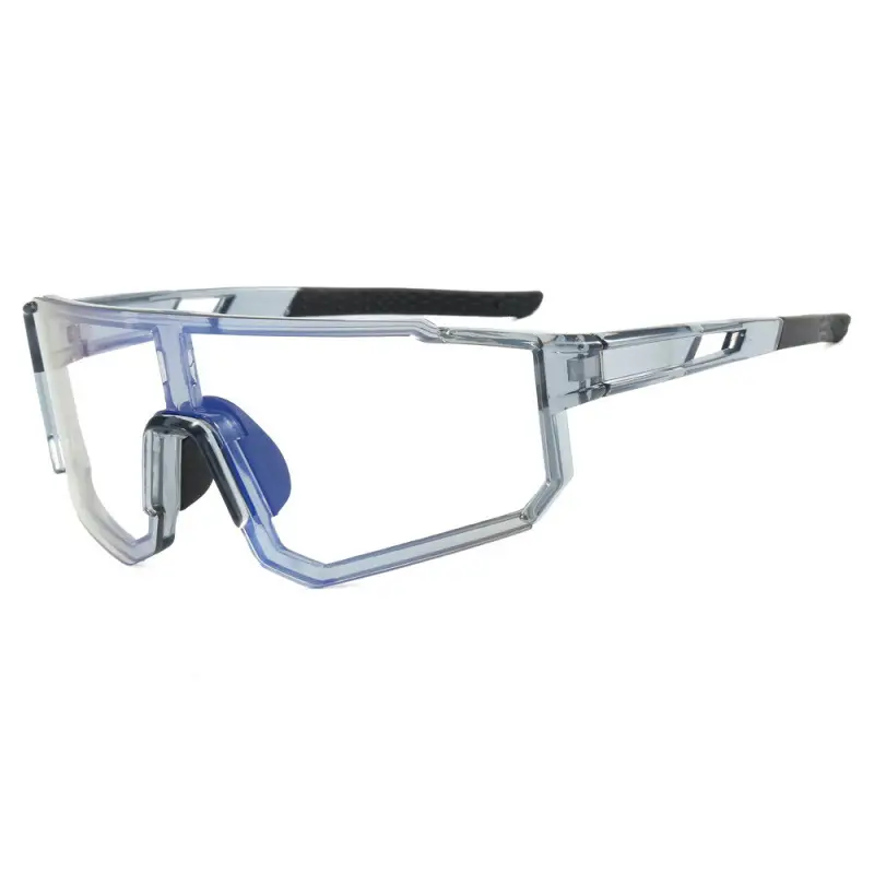 European Cycling Sunglasses Blue Black One-Piece - Image 7