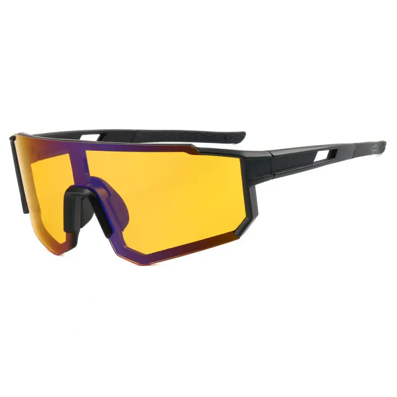 European Cycling Sunglasses Blue Black One-Piece - Image 9