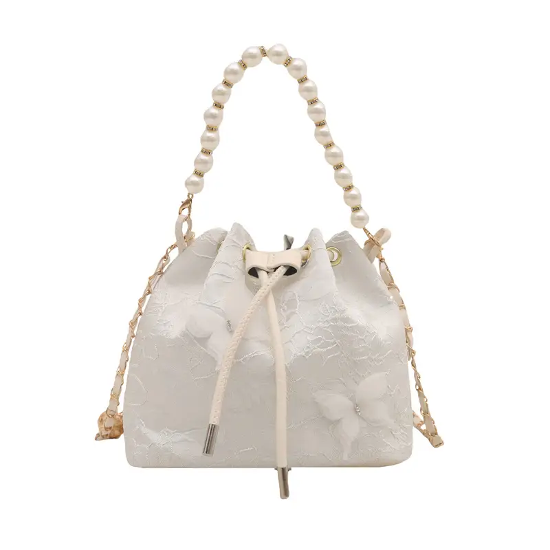 Blue Pearl Chain Shoulder Bag for Women