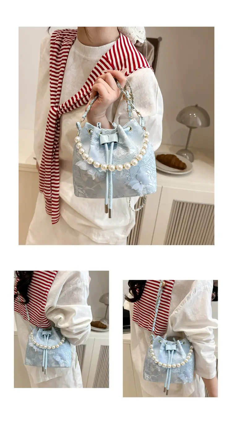 Blue Pearl Chain Shoulder Bag for Women — feature 10