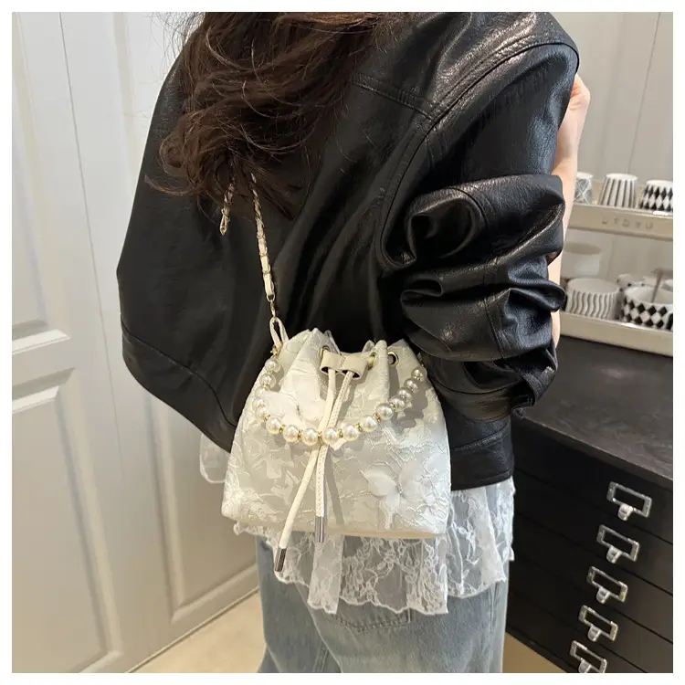 Blue Pearl Chain Shoulder Bag for Women — feature 17