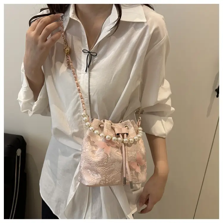 Blue Pearl Chain Shoulder Bag for Women — feature 23