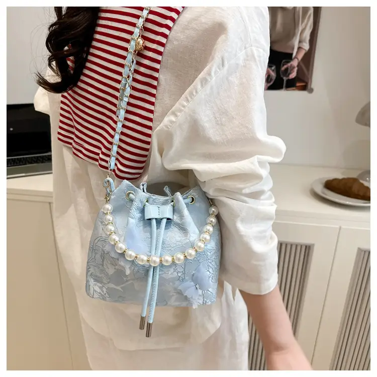Blue Pearl Chain Shoulder Bag for Women — feature 30