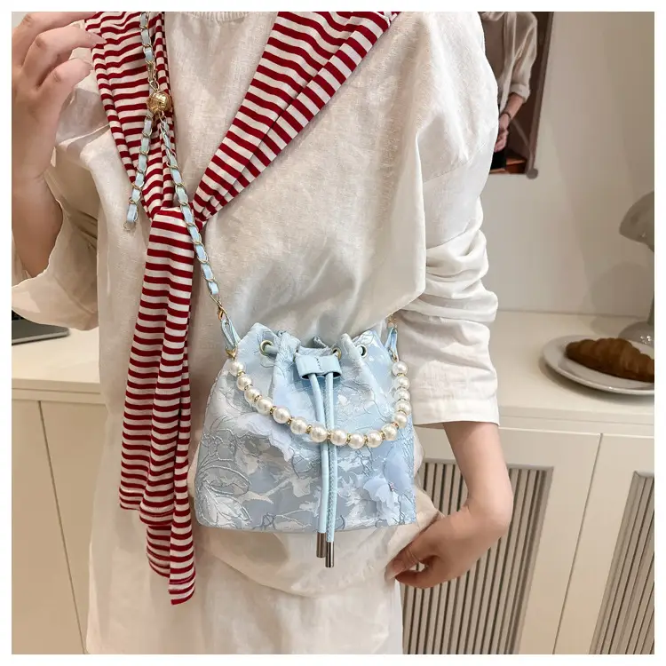 Blue Pearl Chain Shoulder Bag for Women — feature 31