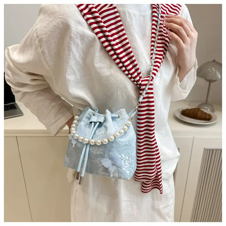 Blue Pearl Chain Shoulder Bag for Women — feature 33