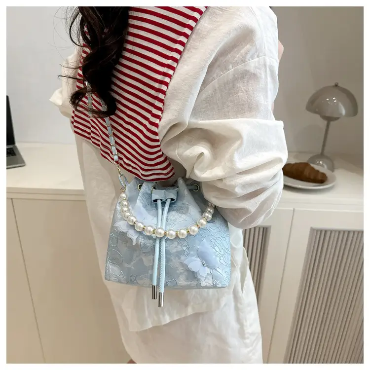 Blue Pearl Chain Shoulder Bag for Women — feature 34