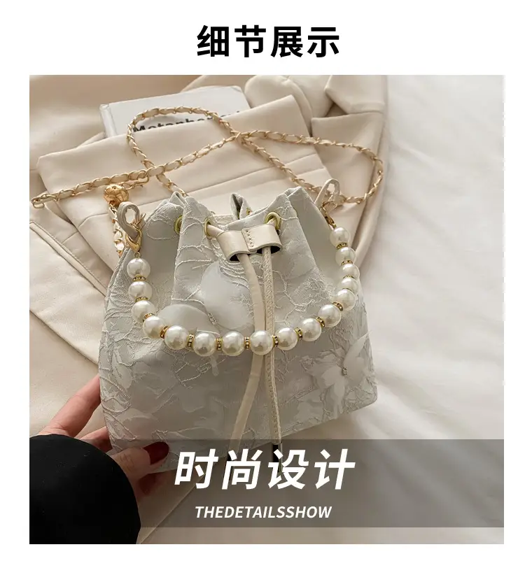 Blue Pearl Chain Shoulder Bag for Women — feature 4
