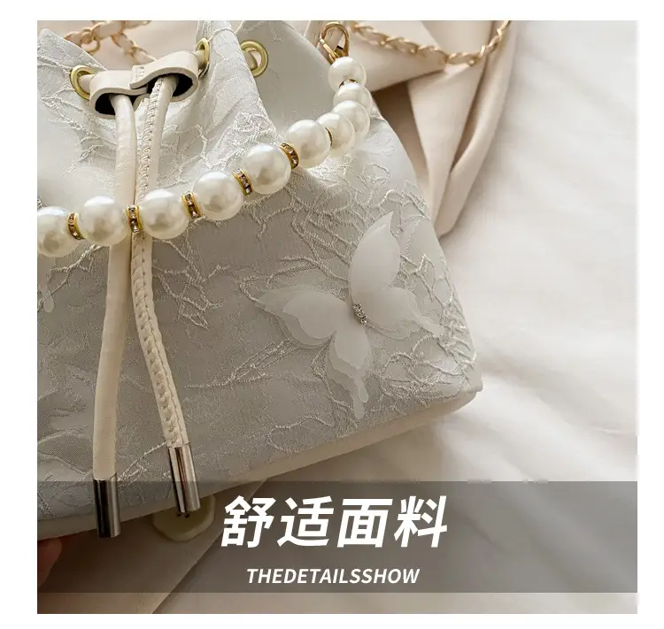 Blue Pearl Chain Shoulder Bag for Women — feature 5