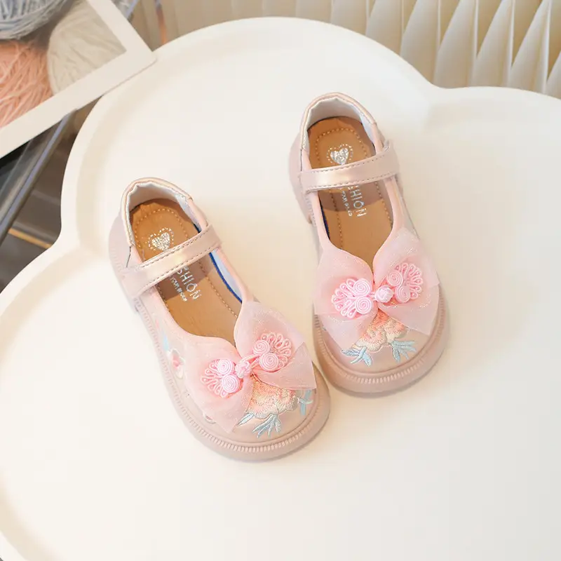 Girls Pink Bow Lace Baby Shoes Spring Summer