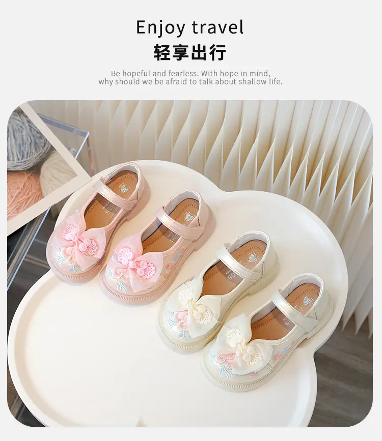 Girls Pink Bow Lace Baby Shoes Spring Summer — feature 1
