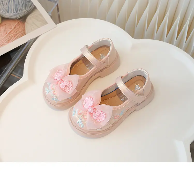 Girls Pink Bow Lace Baby Shoes Spring Summer — feature 14