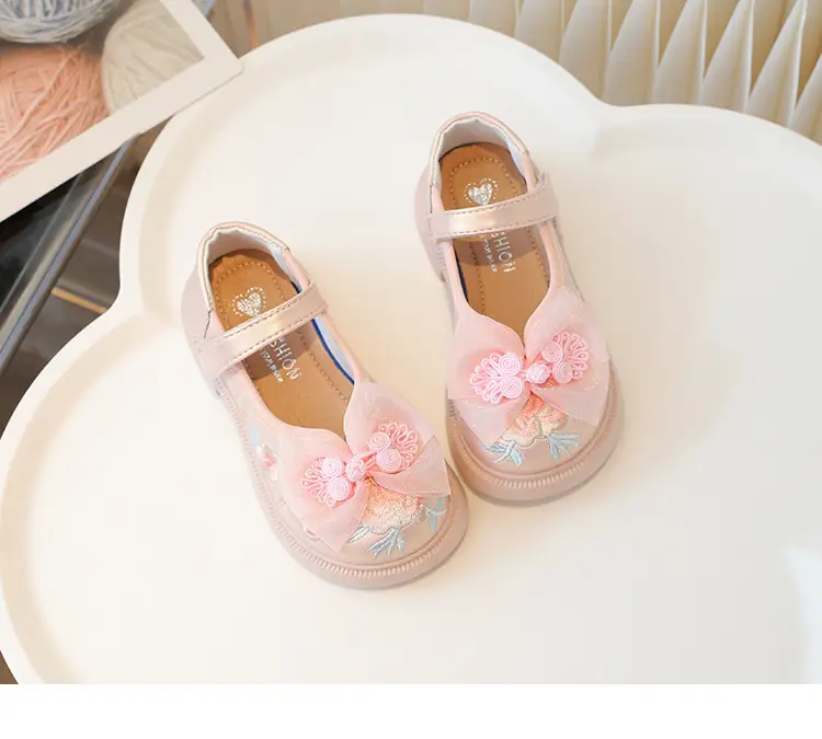 Girls Pink Bow Lace Baby Shoes Spring Summer — feature 15