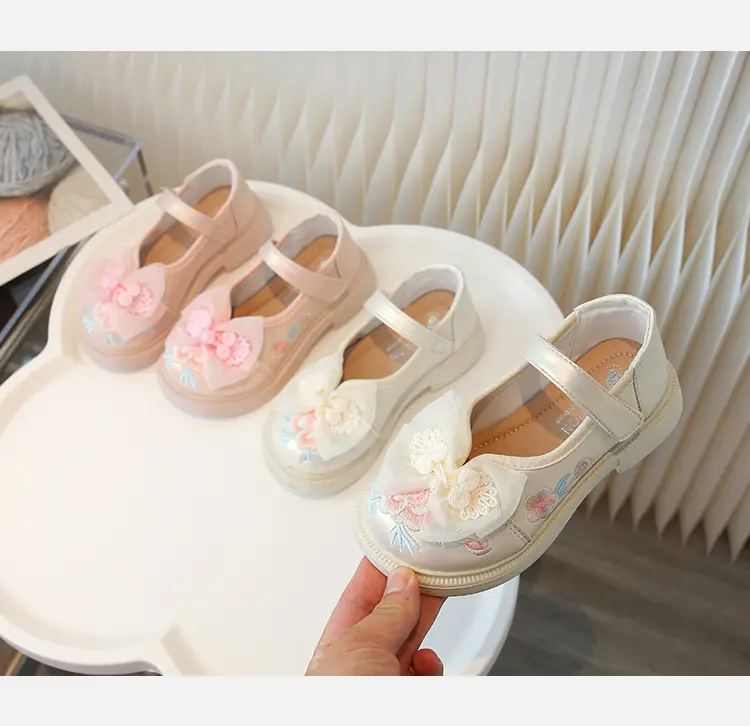 Girls Pink Bow Lace Baby Shoes Spring Summer — feature 7