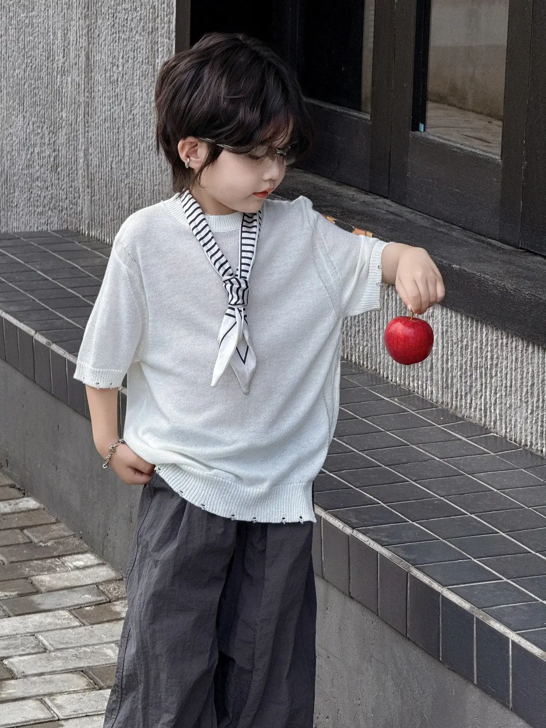 Boys Knitted T-shirt Short Sleeve Cool Round Neck Summer 2025 - Image 6