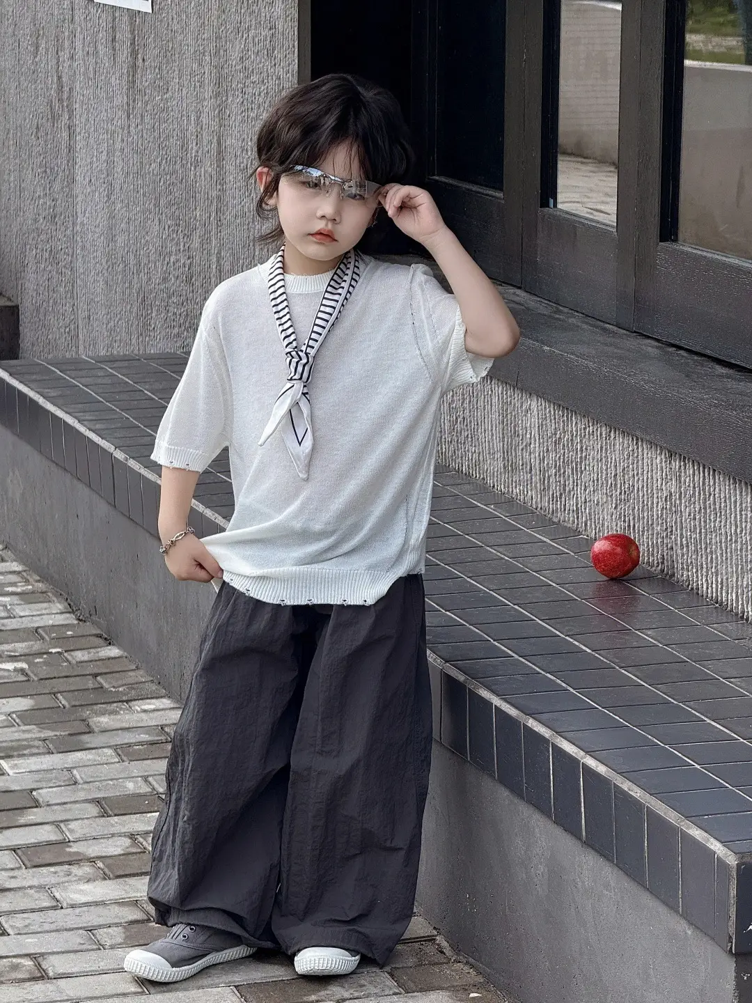 Boys Knitted T-shirt Short Sleeve Cool Round Neck Summer 2025 — feature 9