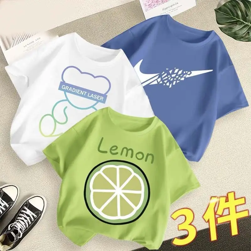 Boys 3Pcs Summer T-Shirts Lemon Lime Cotton - Image 5