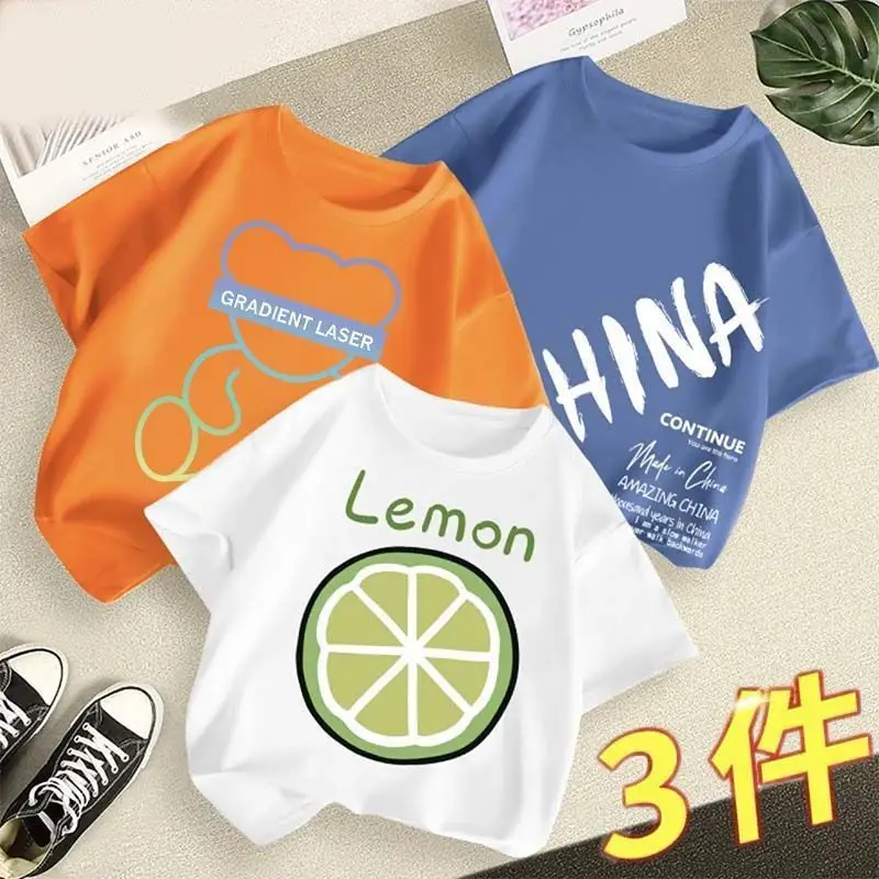 Boys 3Pcs Summer T-Shirts Lemon Lime Cotton - Image 11