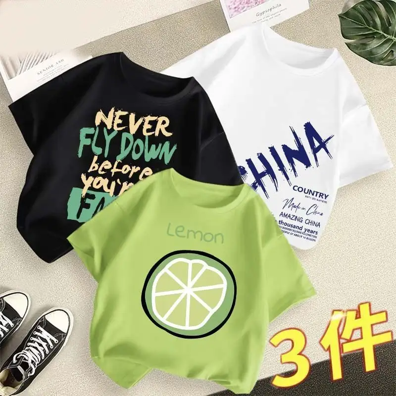 Boys 3Pcs Summer T-Shirts Lemon Lime Cotton - Image 18