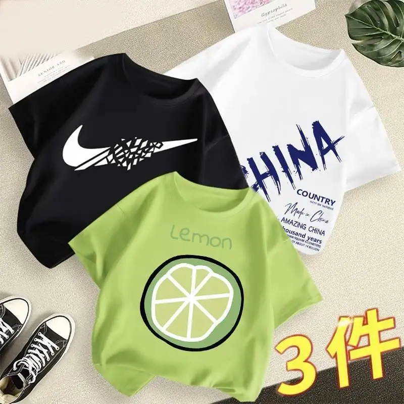 Boys 3Pcs Summer T-Shirts Lemon Lime Cotton - Image 19