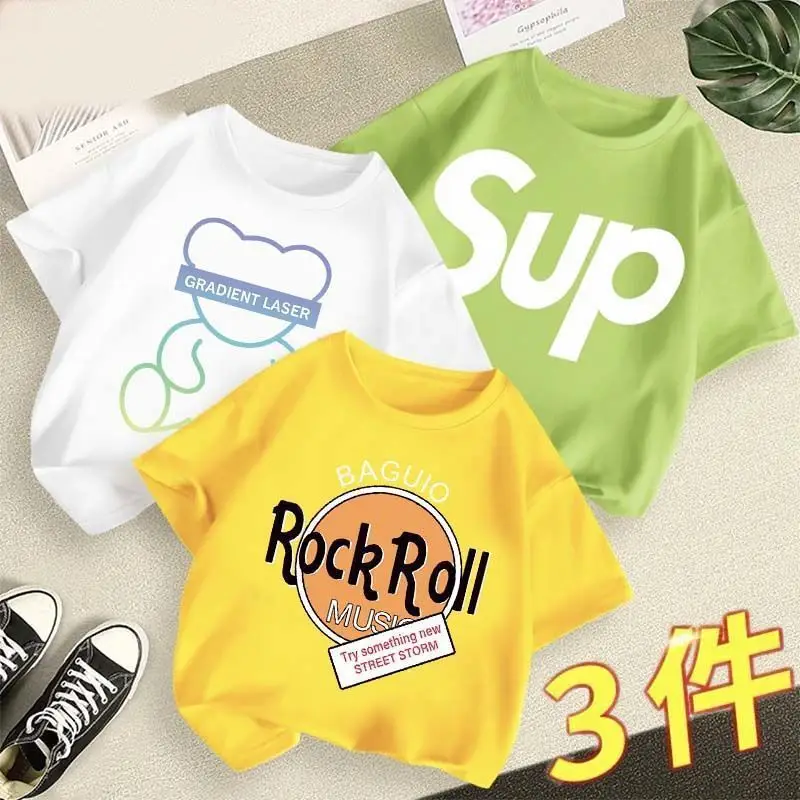 Boys 3Pcs Summer T-Shirts Lemon Lime Cotton - Image 20
