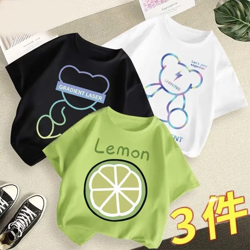 Boys 3Pcs Summer T-Shirts Lemon Lime Cotton - Image 7