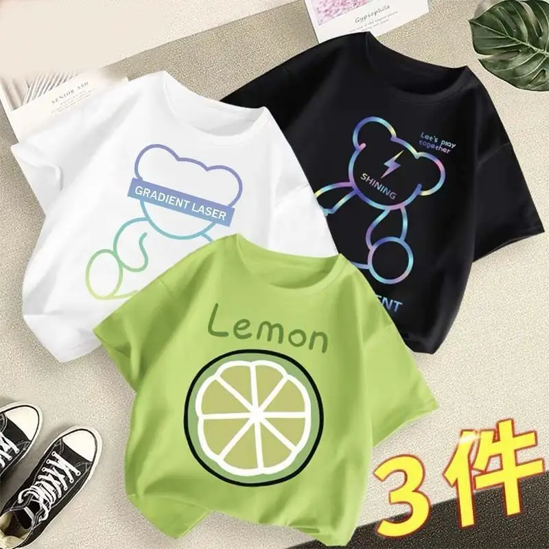 Boys 3Pcs Summer T-Shirts Lemon Lime Cotton - Image 8