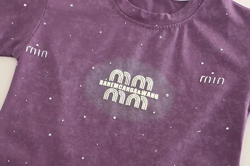 Kids Sticky Diamond T-Shirt Set Green Gray — feature 8