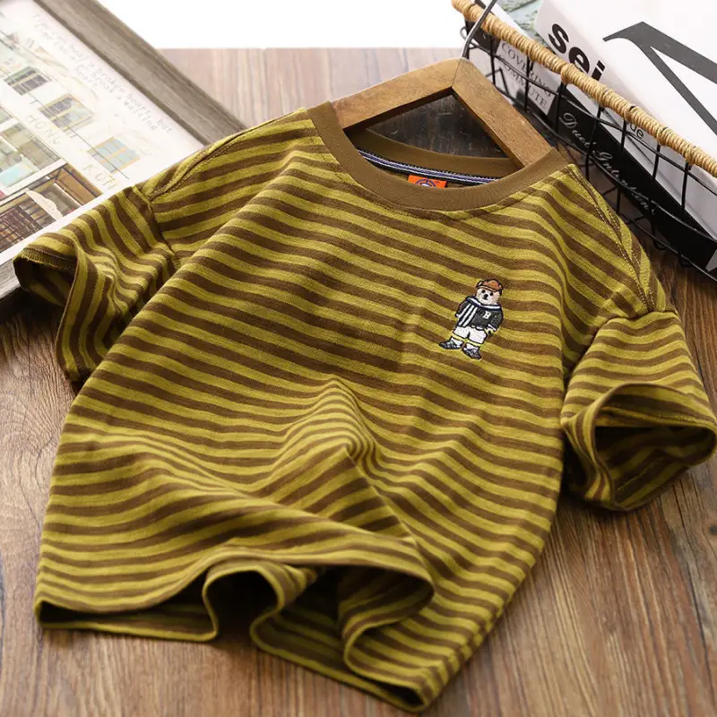 Boys Striped T-Shirt 2025 Summer Breathable - Image 2