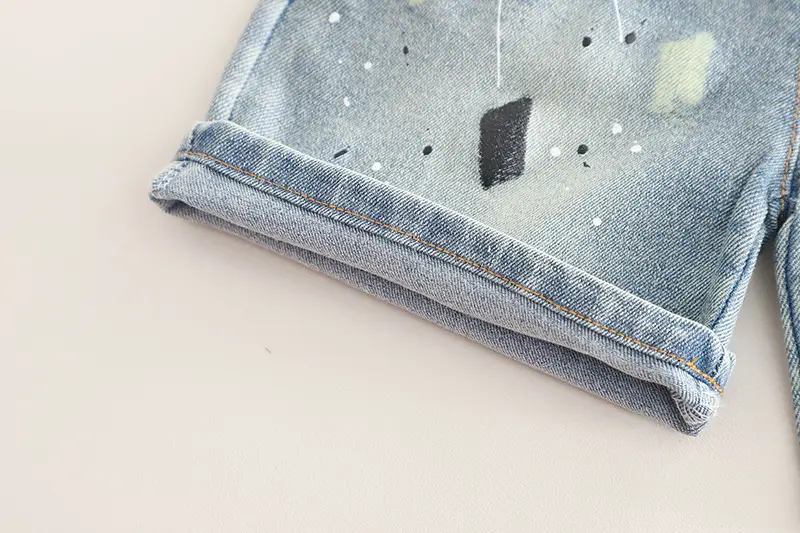 Kids 1976 Vintage Print T-Shirt & Denim Shorts Set — feature 15