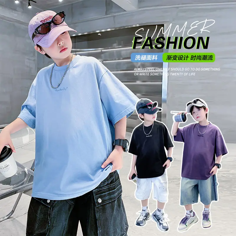 Boys Summer Cotton T-Shirt Dopamine Gradient 2026 - Image 4