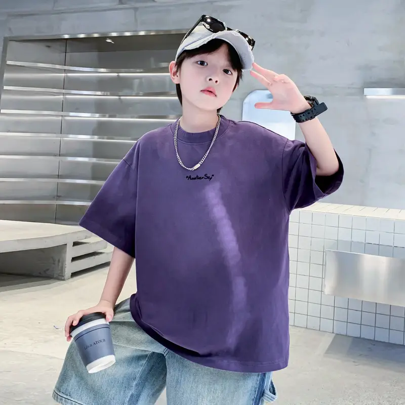 Boys Summer Cotton T-Shirt Dopamine Gradient 2026 - Image 2