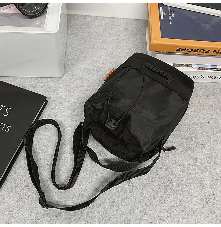 Unisex Color-block Drawstring Bag Water-repellent Double-layer Portable — feature 13