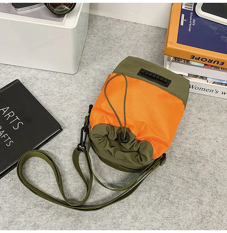 Unisex Color-block Drawstring Bag Water-repellent Double-layer Portable — feature 18