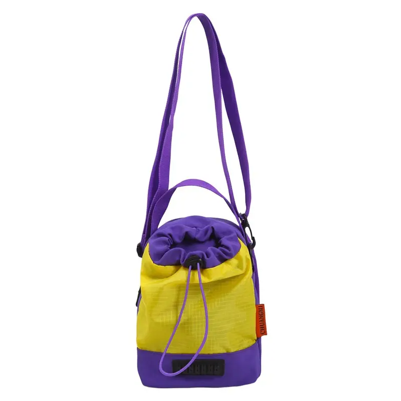 Unisex Color-block Drawstring Bag Water-repellent Double-layer Portable - Image 5
