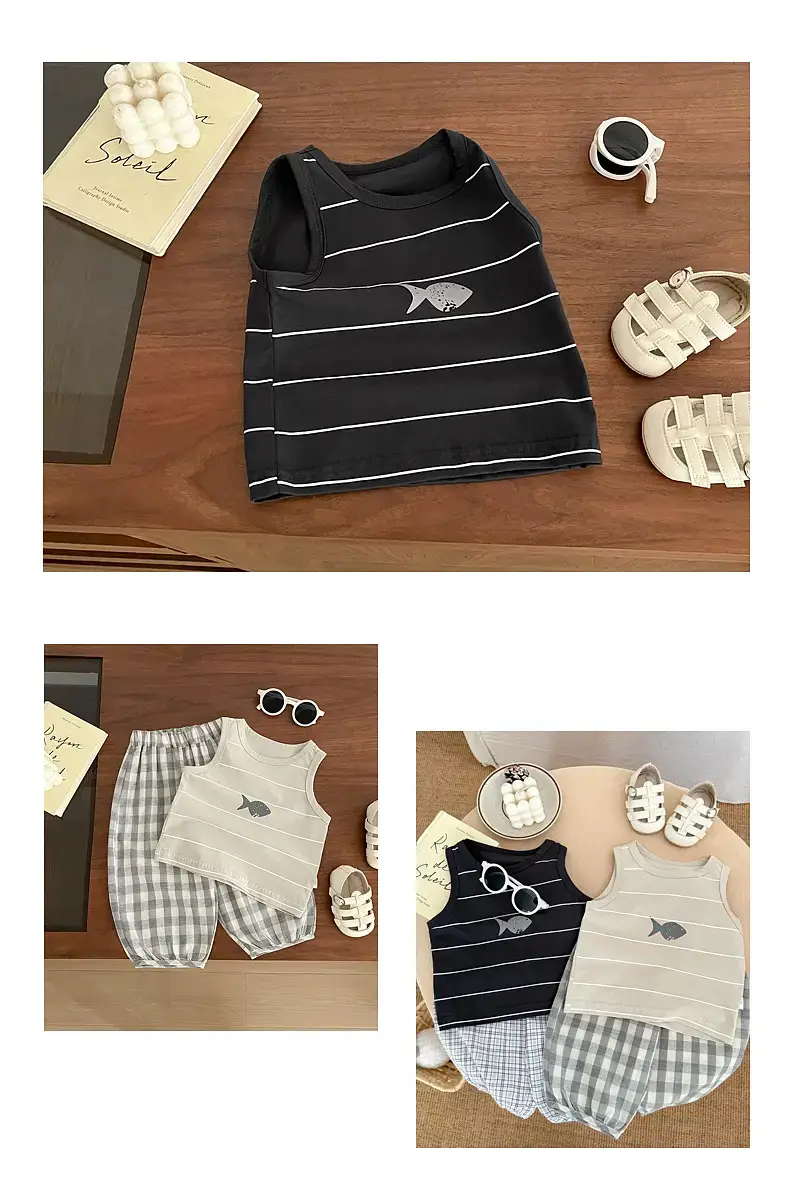 Boys Striped Sleeveless Vest 2025 Summer — feature 8