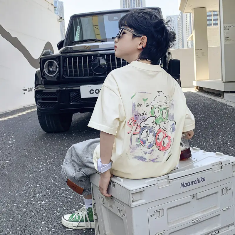 Boys Summer T-Shirt Graffiti Print 2026 Cool Style - Image 5