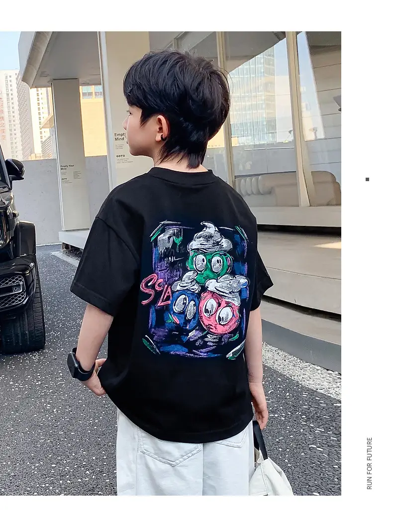 Boys Summer T-Shirt Graffiti Print 2026 Cool Style — feature 9