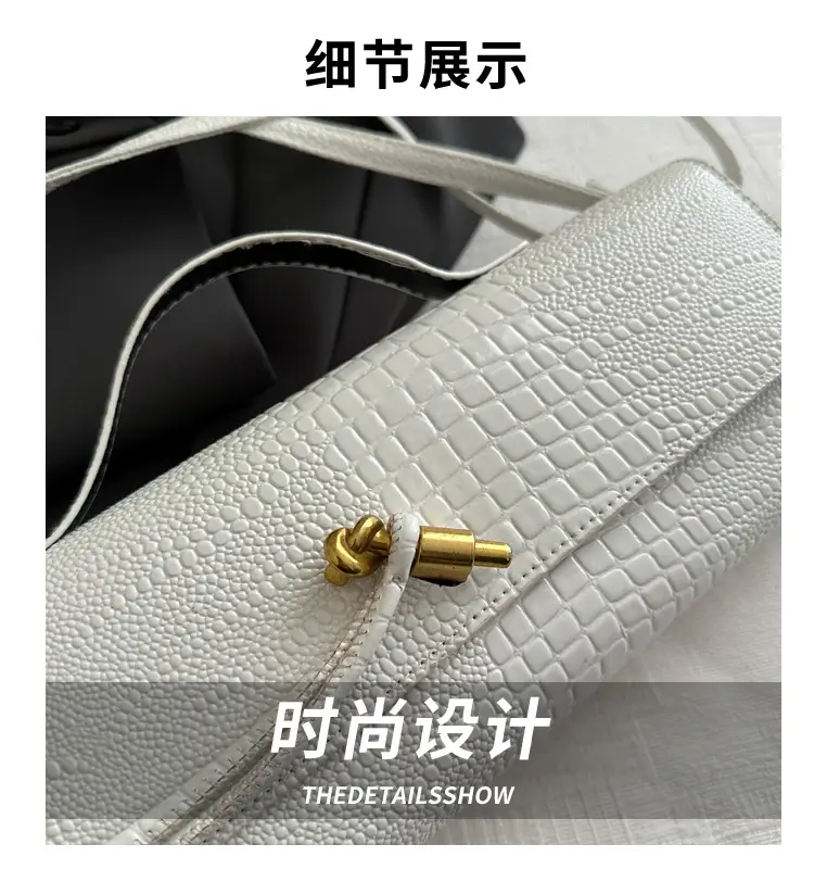White Embossed Crossbody Bag for Women 2025 Summer — feature 2