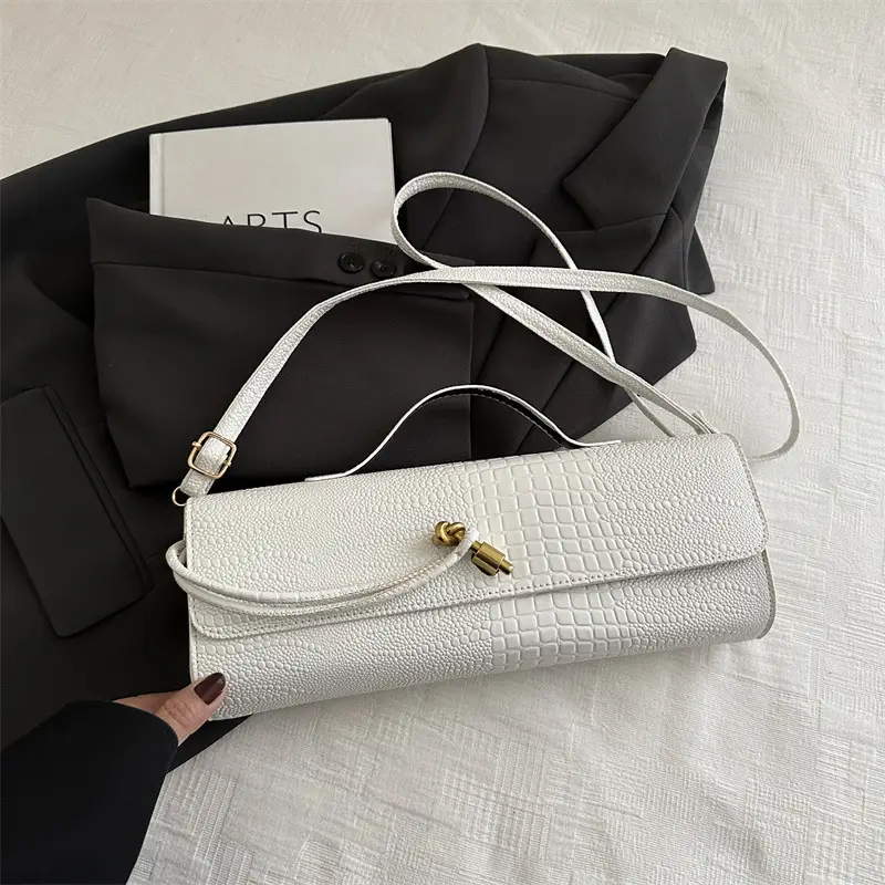 White Embossed Crossbody Bag for Women 2025 Summer - Image 2