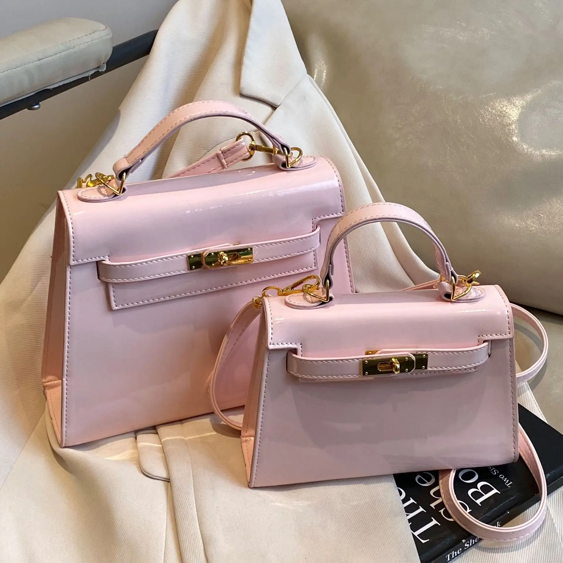 2025 Brown Glossy Leather Shoulder Bag for Women - Image 16