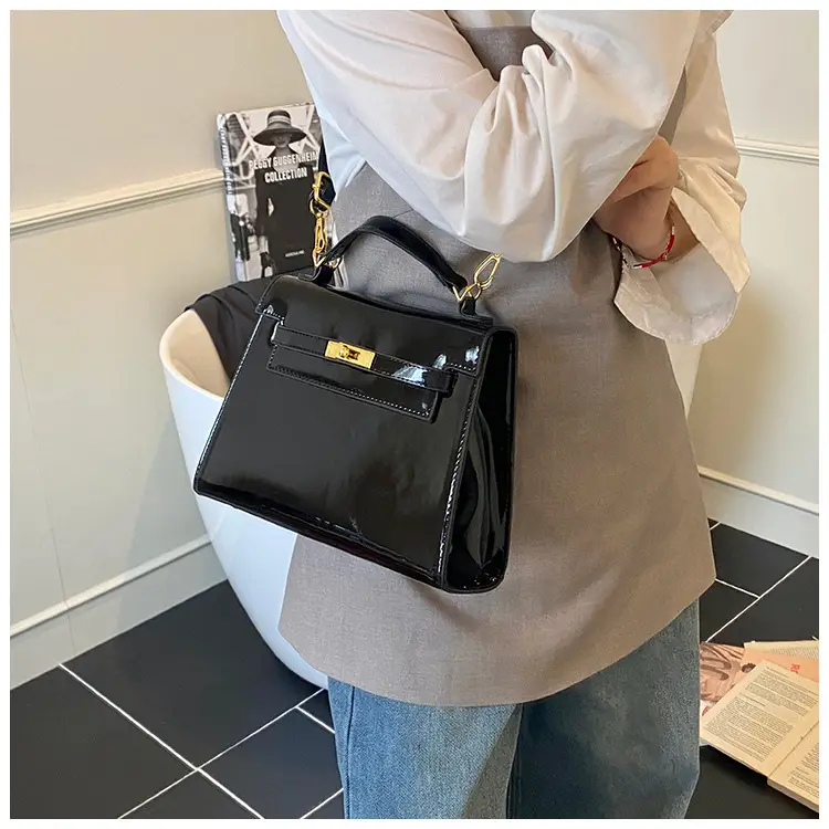 2025 Brown Glossy Leather Shoulder Bag for Women — feature 33