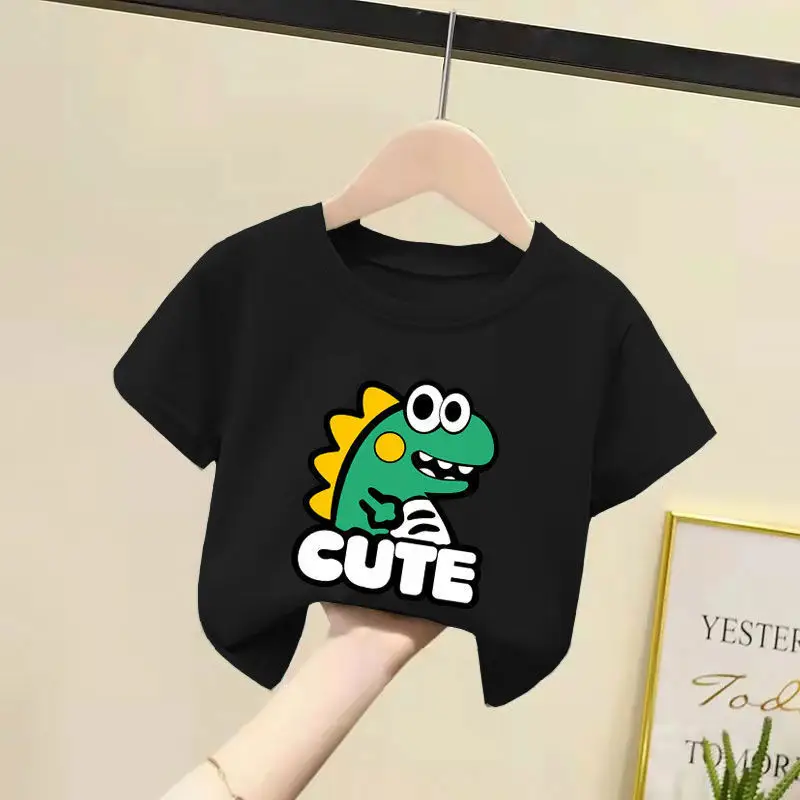 Kids Cotton T-Shirt White Pink Cute Frog Print 2024