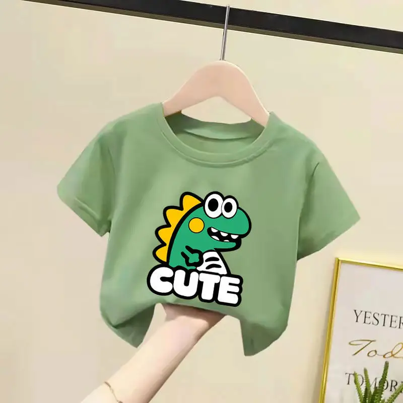 Kids Cotton T-Shirt White Pink Cute Frog Print 2024