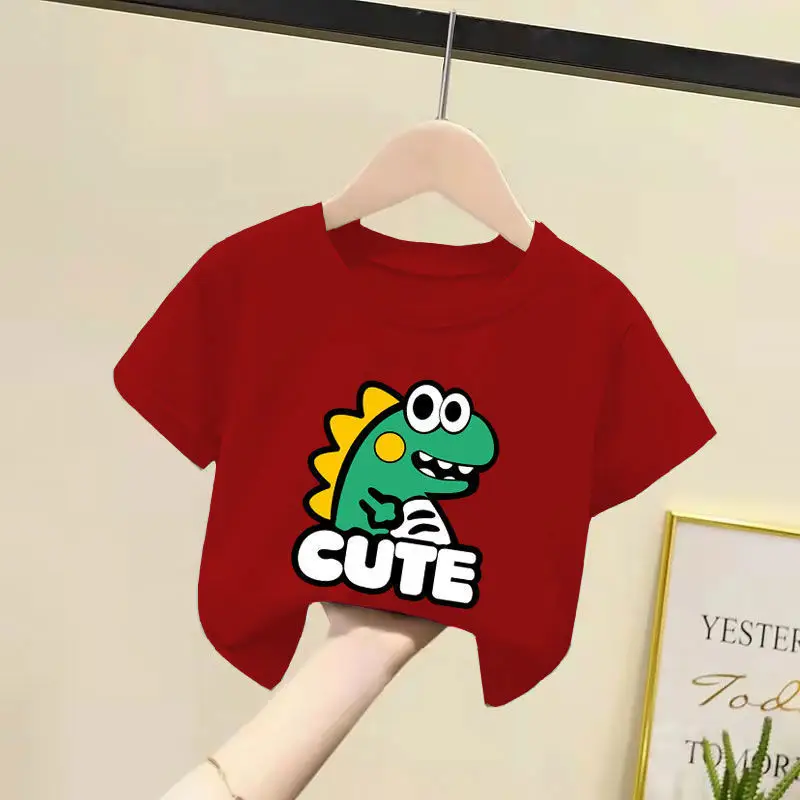 Kids Cotton T-Shirt White Pink Cute Frog Print 2024