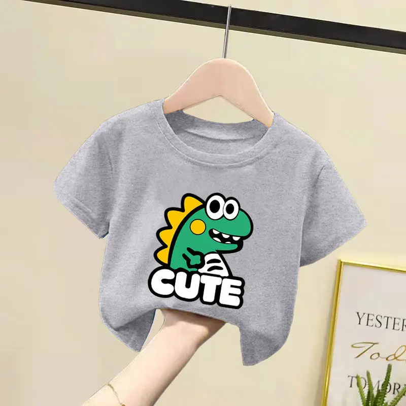 Kids Cotton T-Shirt White Pink Cute Frog Print 2024