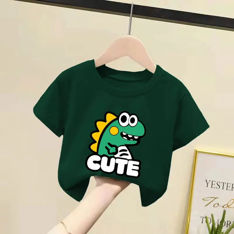 Kids Cotton T-Shirt White Pink Cute Frog Print 2024