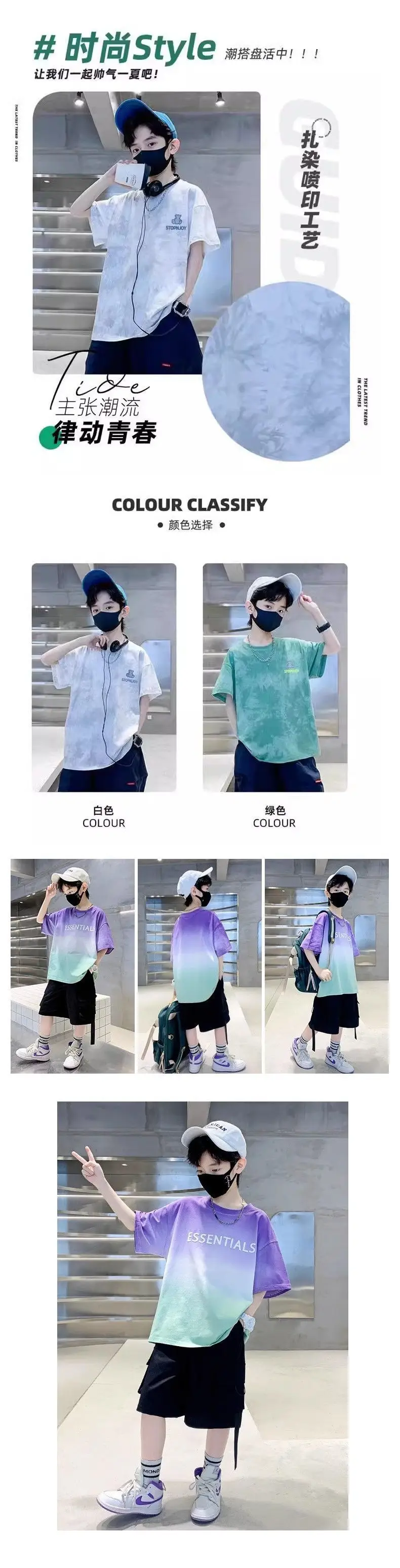 2025 Kids T-Shirt Set Pure Cotton Summer Boys Cool Shades — feature 2