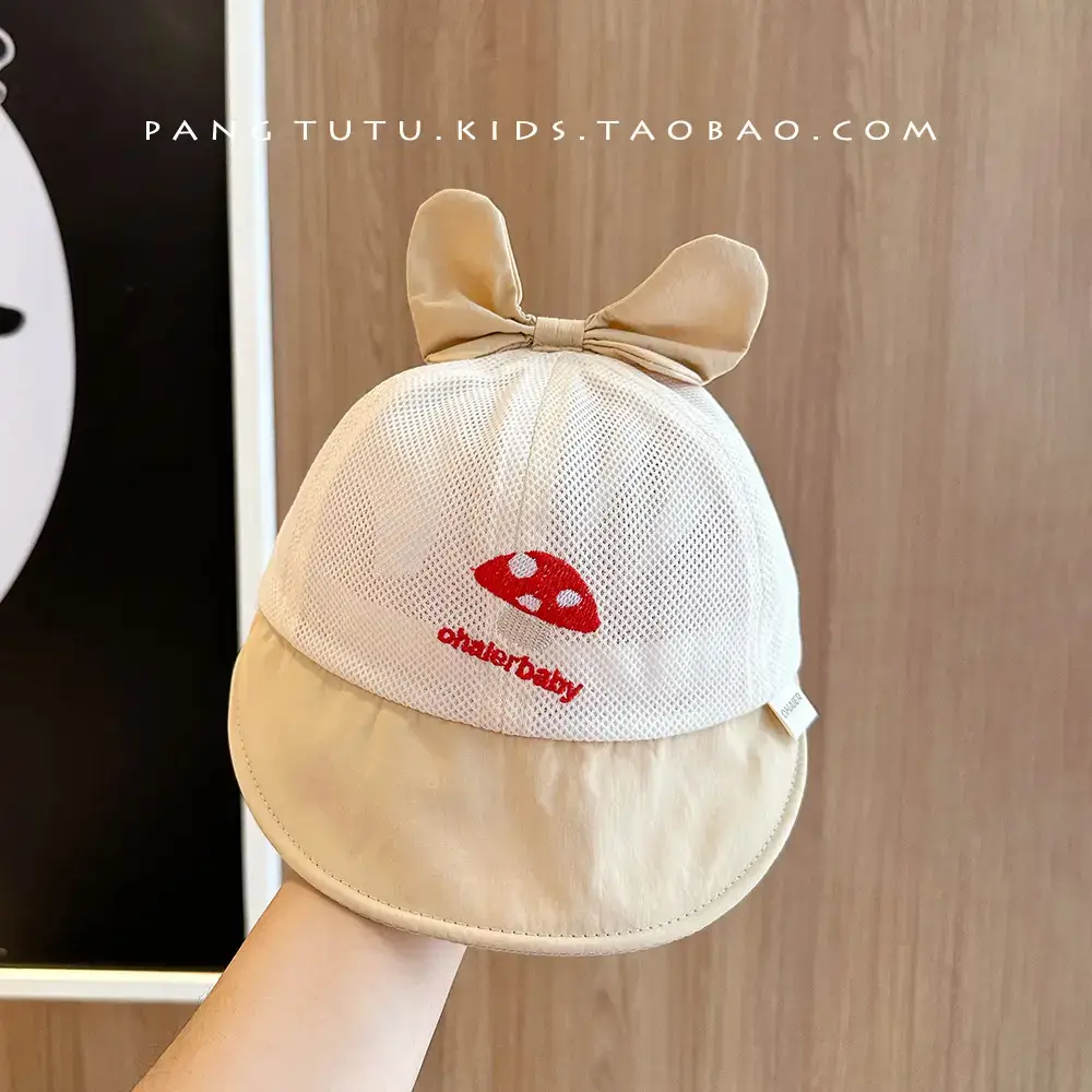 Baby Hat with Princess Bow & Sunscreen Design - Image 2