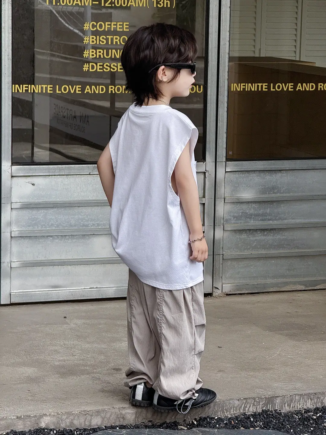 Boys Sleeveless T-Shirt White 2025 Summer Wear — feature 5