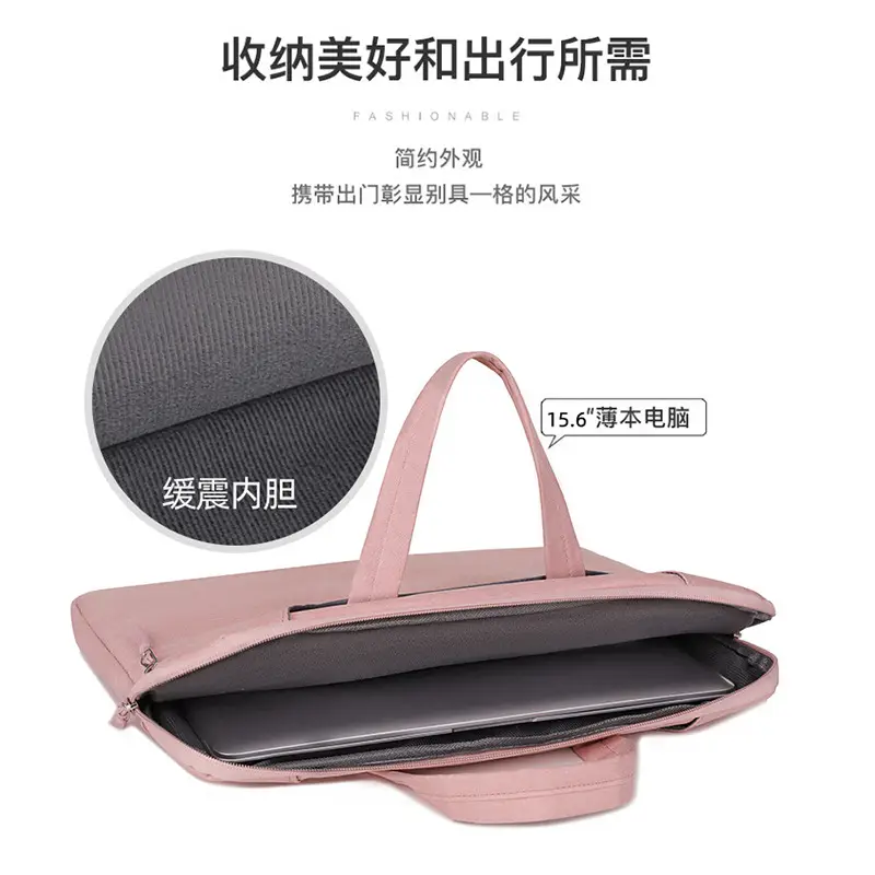 Waterproof Business Laptop Bag Pink Shoulder Crossbody - Image 8